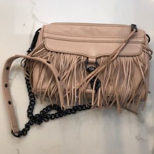 Rebecca minkoff nude fringe crossbody